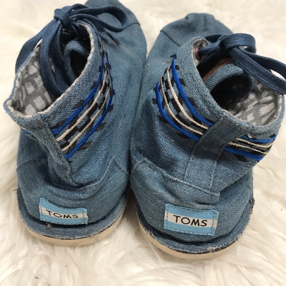 Toms Botas High Top Denim Blue Lace Up Size Men's Shoes